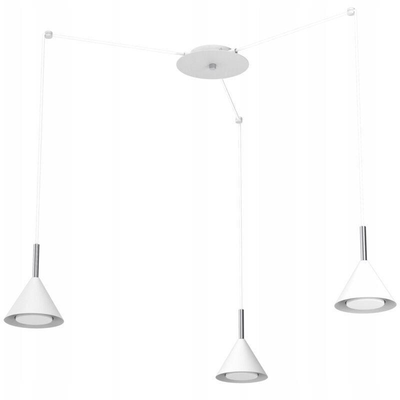 immagine 0 del prodotto lampada a sospensione spider cone cromo bianco ewilight cone 3x gx53