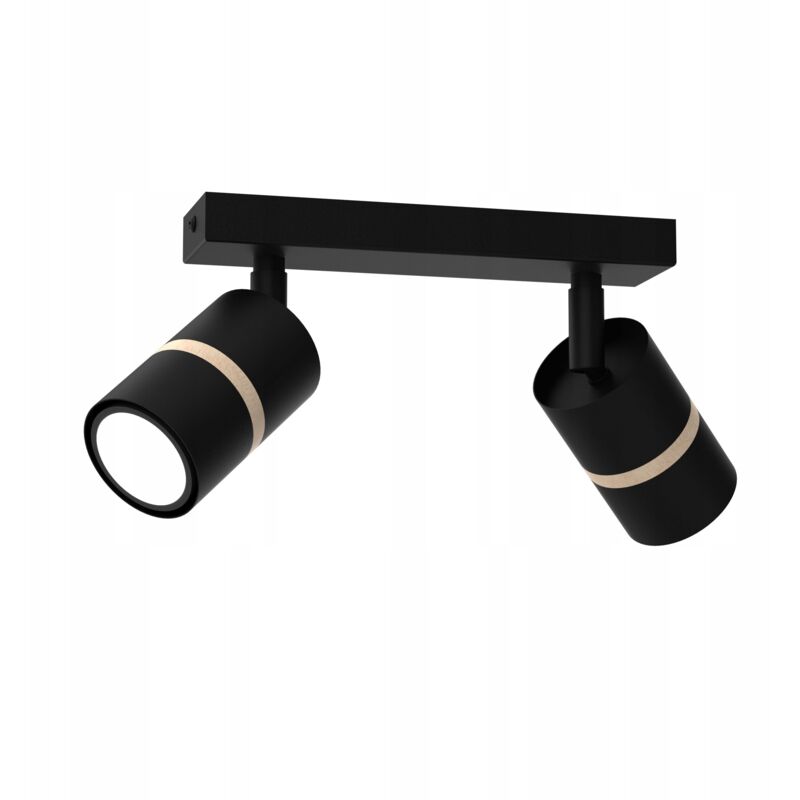 immagine 0 del prodotto lampada da soffitto lampada da soffitto, striscia regolabile, 2x gu10, legno nero