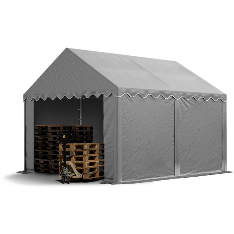 foto del prodotto tendone deposito 3x4 m pvc 700 n grigio impermeabile tenda capannone tenda di stoccaggio toolport