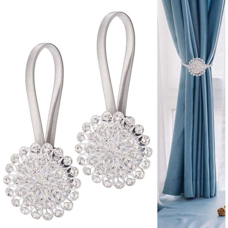 foto del prodotto alovez pezzi di fermatende magnetici, squisita forma a sfera di perle, accessori per soggiorno, fermatende, fermatende senza forare il muro, camera