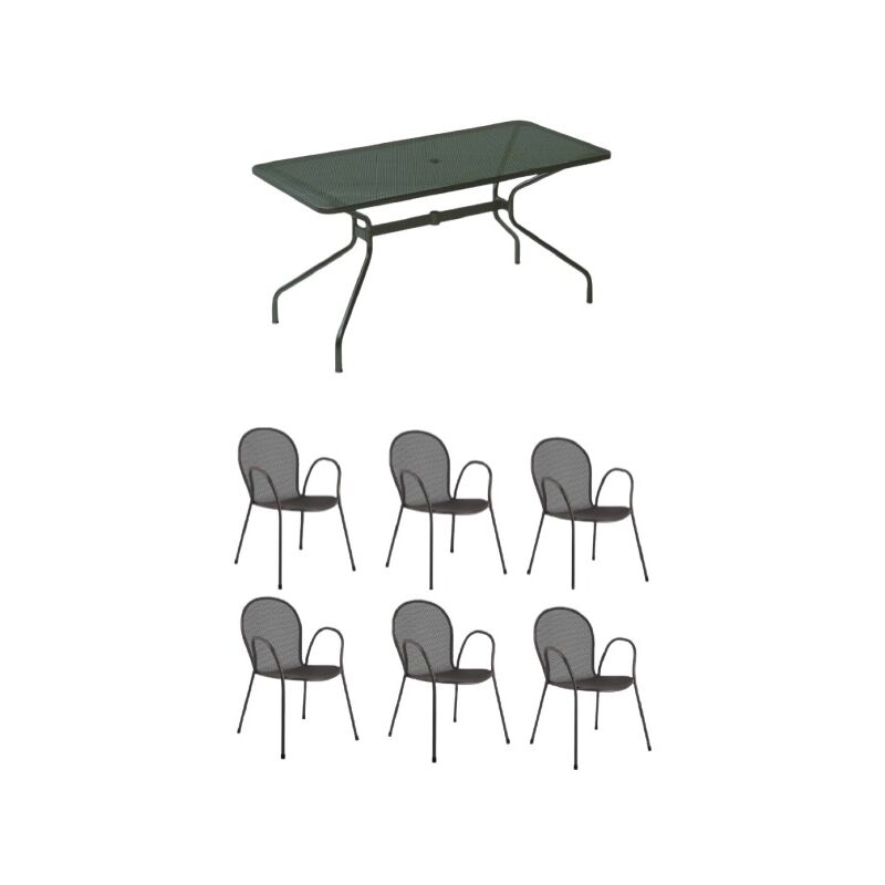 foto del prodotto tavolo per esterno cambi 160 x 80 cm con 6 sedia poltronaronda ferro antico fantasia 22