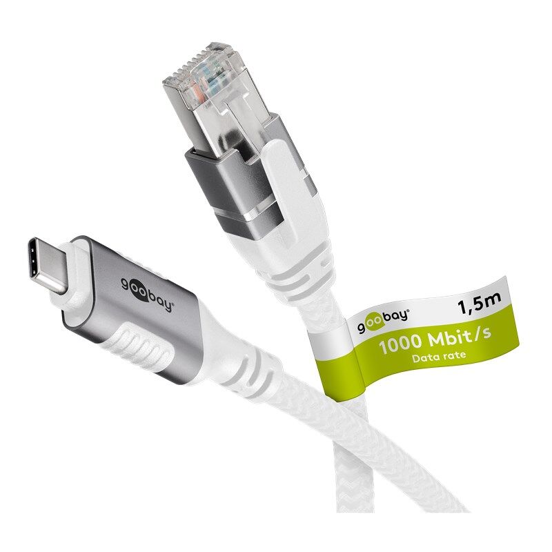 immagine 0 del prodotto cavo ethernet da usb c 3.1 a rj45, 1,5 m, collega router, modem o switch di rete alla porta usb c di un laptop, tablet o smartphone. lunghezza del