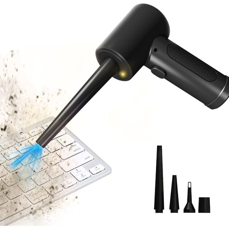 foto del prodotto qiedie soffiatore elettrico per polvere air duster 50.000 giri min, mini aspirapolvere elettrico per auto per la pulizia di tastiera, laptop, banca