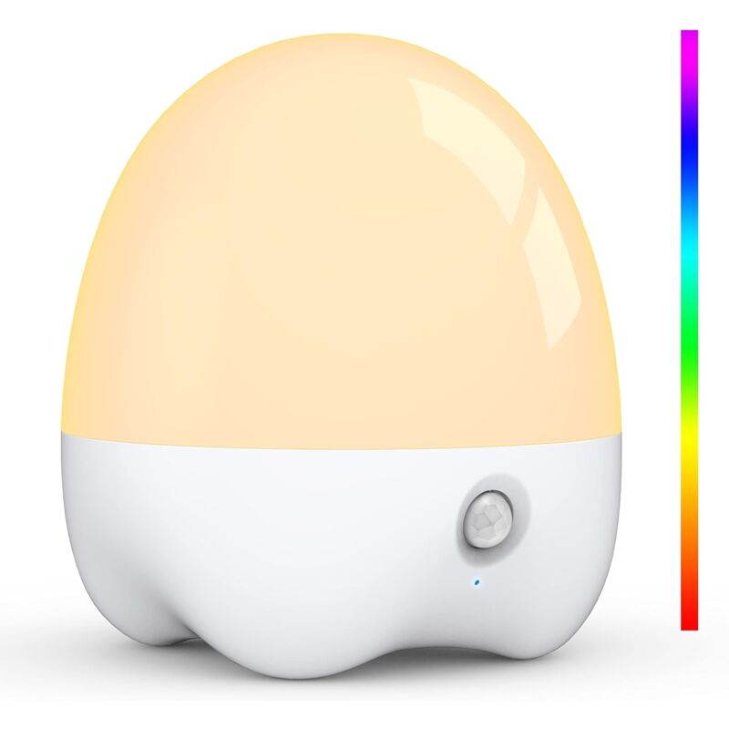 immagine 0 del prodotto gotrays luce notturna per bambini, a batteria, con sensore di movimento, lampada da comodino, timer, cambio colore, per cameretta, esterno, interno