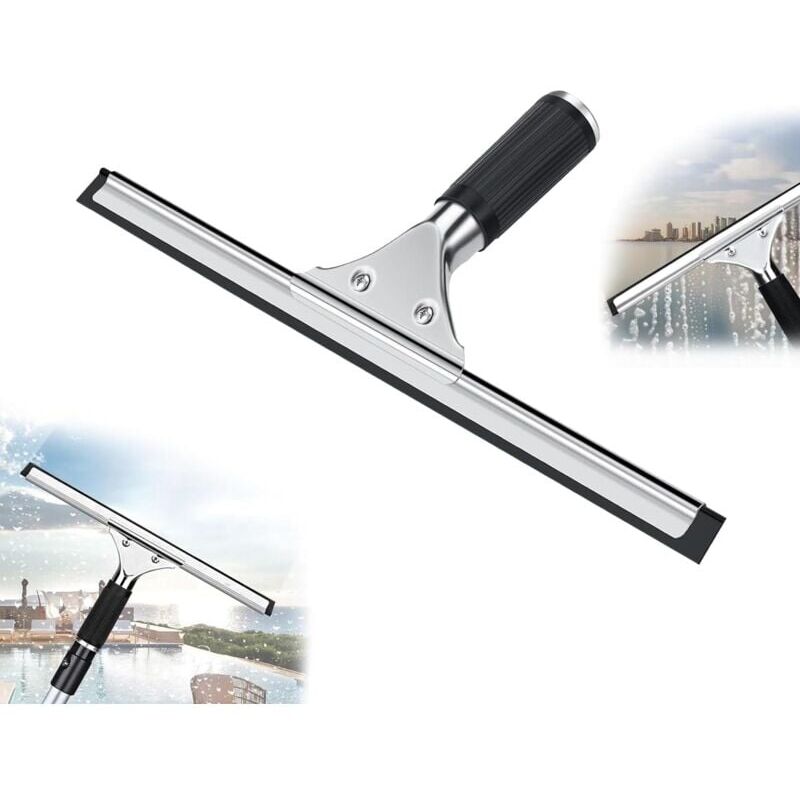 foto del prodotto snq tergivetro professionale per finestre, tergicristallo in acciaio inox, per doccia, bagno, specchio, pulizia vetri, piastrelle, finestre,
