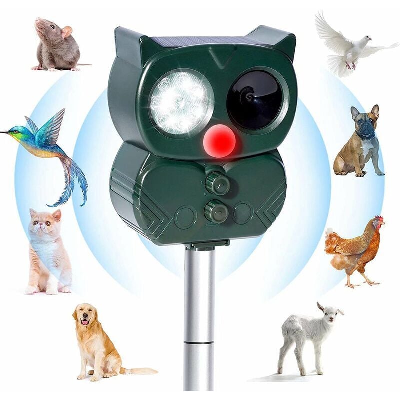 foto del prodotto zvd repellente per gatti ad ultrasuoni solare repellente per animali da esterno frequenza regolabile repellente sonoro ad ultrasuoni impermeabile