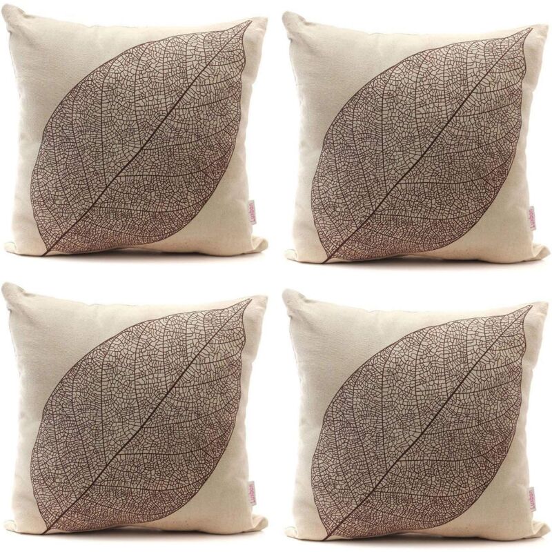 foto del prodotto alovez pezzi vintage foglia d albero vena autunno durevole lino cuscino copricuscino da tiro caff arredamento casa regalo 18x18 45x45 cm