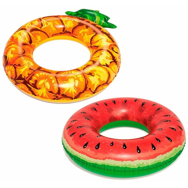 foto del prodotto cosedacasa ciambella galleggiante salvagente ruota grande gonfiabile per bambini da mare colorigenerali set 2 ciambelle 1 ananas e 1 anguria