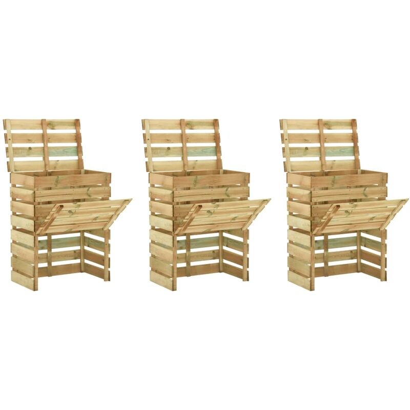 foto del prodotto prolenta premium furniture limited compostiere da giardino doghe 3 pz 80x50x100