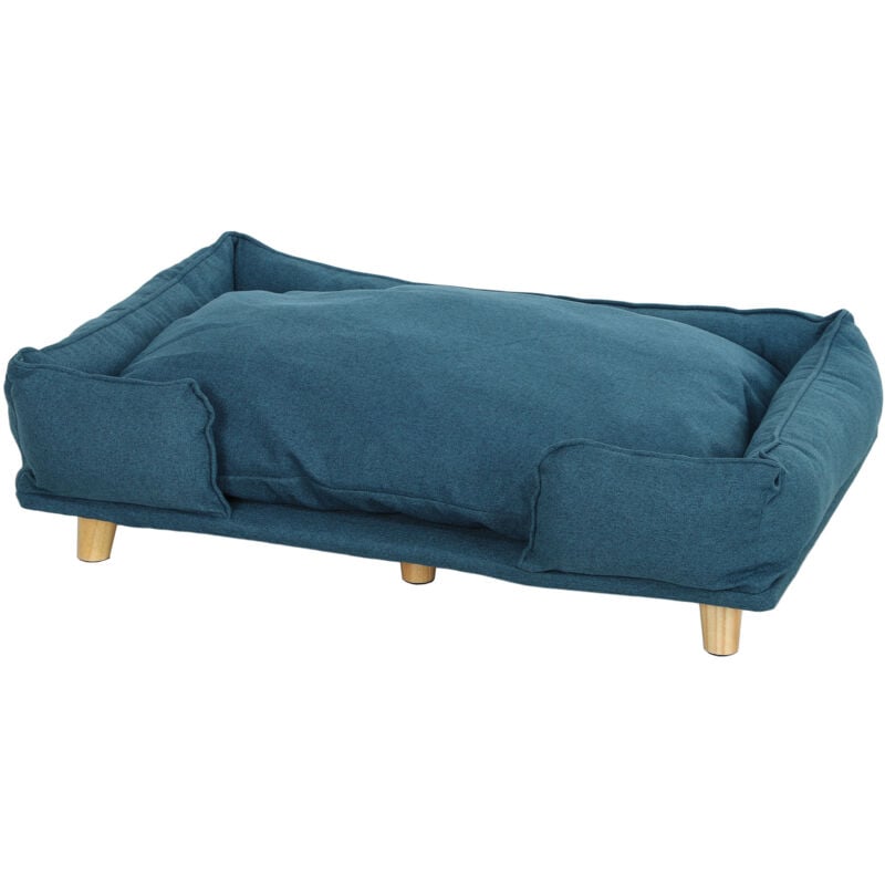 foto del prodotto lettino per cani grandi fino 30 kg con cuscino rimovibile 96x66x24cm blu pawhut