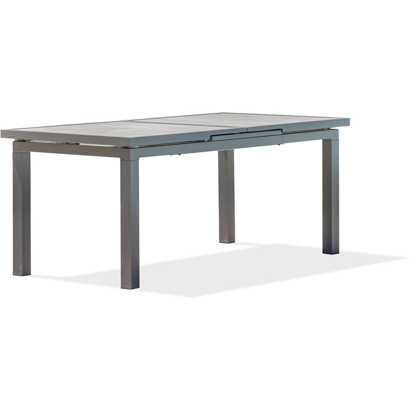 foto del prodotto dcb garden venise tavolo da giardino in alluminio antracite con piano in ceramica grigia