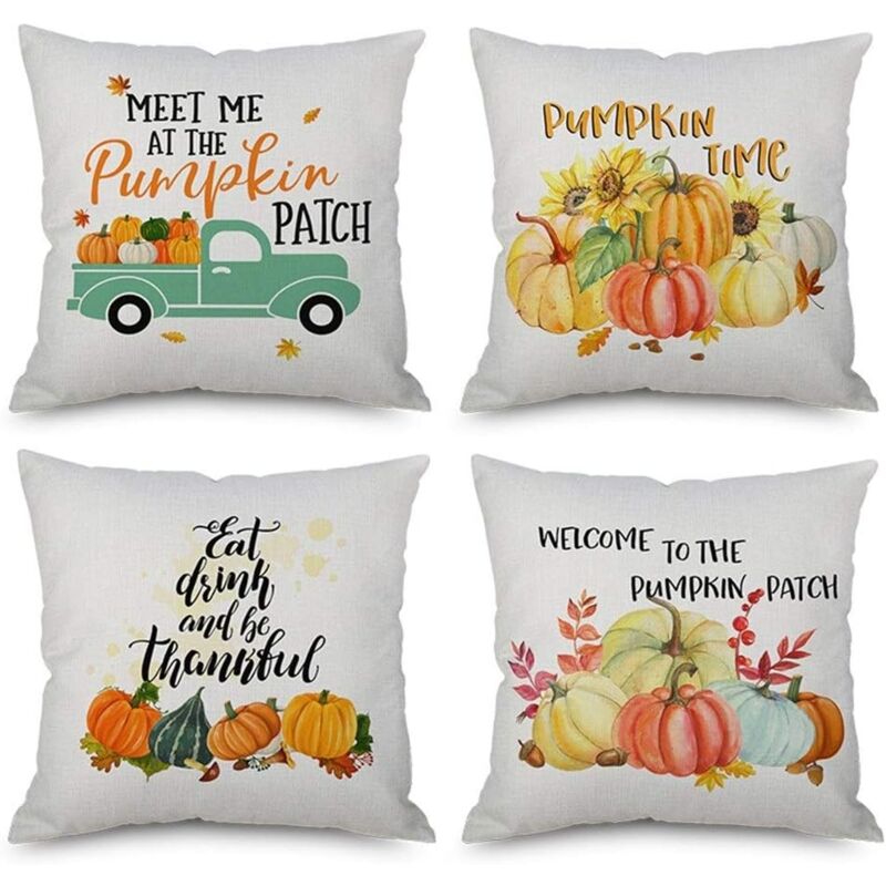 foto del prodotto alovez federe per cuscini di halloween, decorazioni autunnali, cuscino decorativo a forma di zucca, 18 x 18 pollici