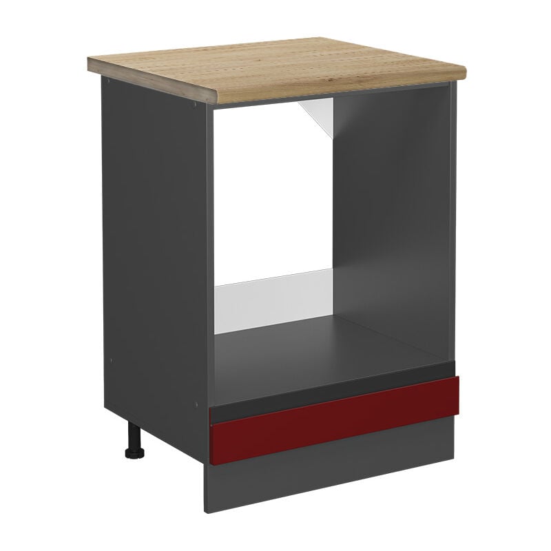 foto del prodotto vicco mobile per forno da incasso r line, rosso, 60 cm , pl rovere