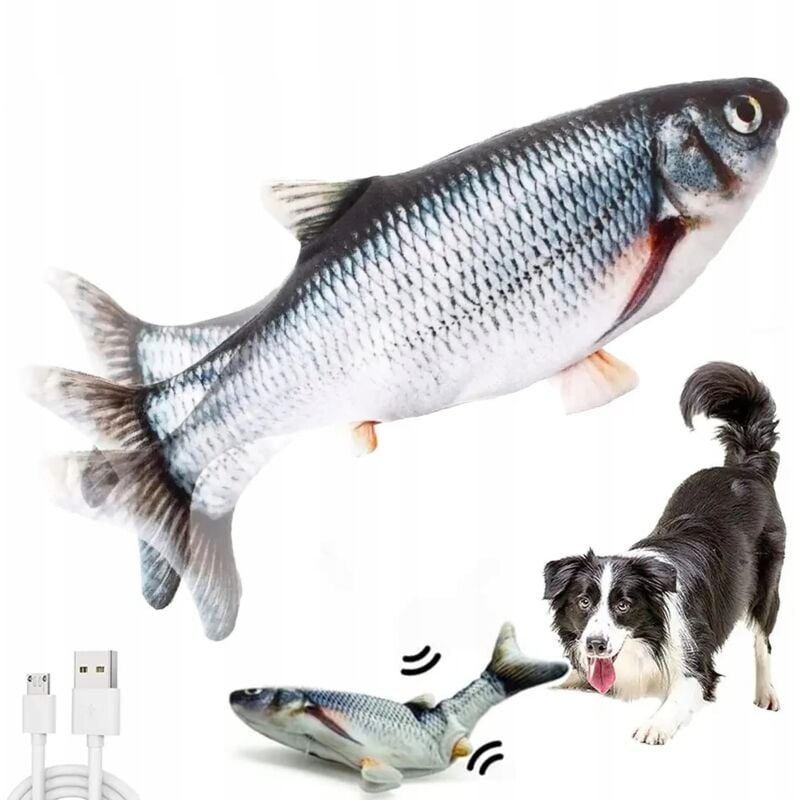 foto del prodotto pesci giocattolo per cani gatto usb mobile saltante pesci peluche gatta