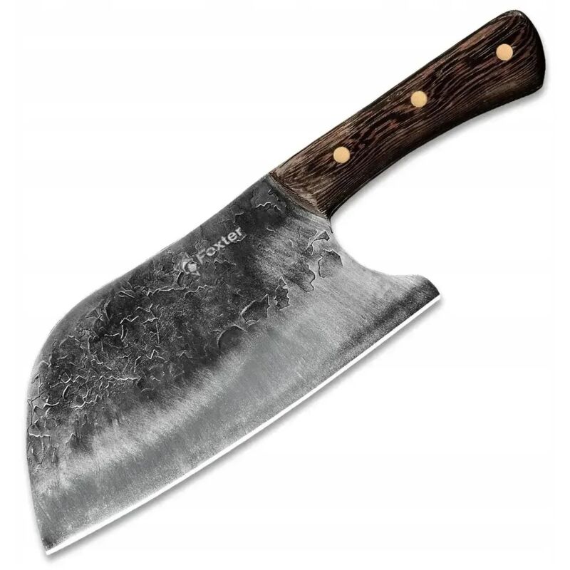 foto del prodotto coltello da cuoco mannaia in acciaio inox forgiato a mano da 30 cm