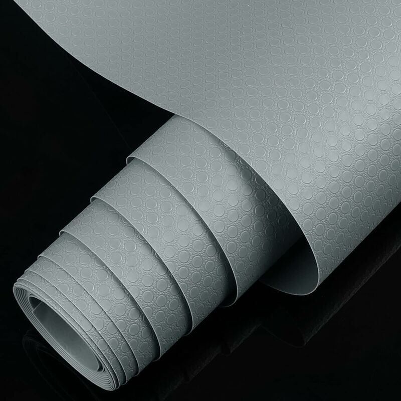 foto del prodotto tappetino antiaderente grigio per frigorifero, credenza, ripiano del frigorifero, protezione in plastica eva, 45 cm x 150 cm