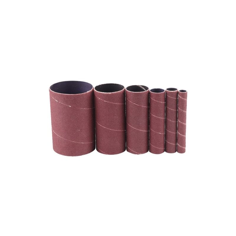 foto del prodotto set di 6 manicotti abrasivi da 115 mm grana 120 12 20 25 38 55 80 mm 