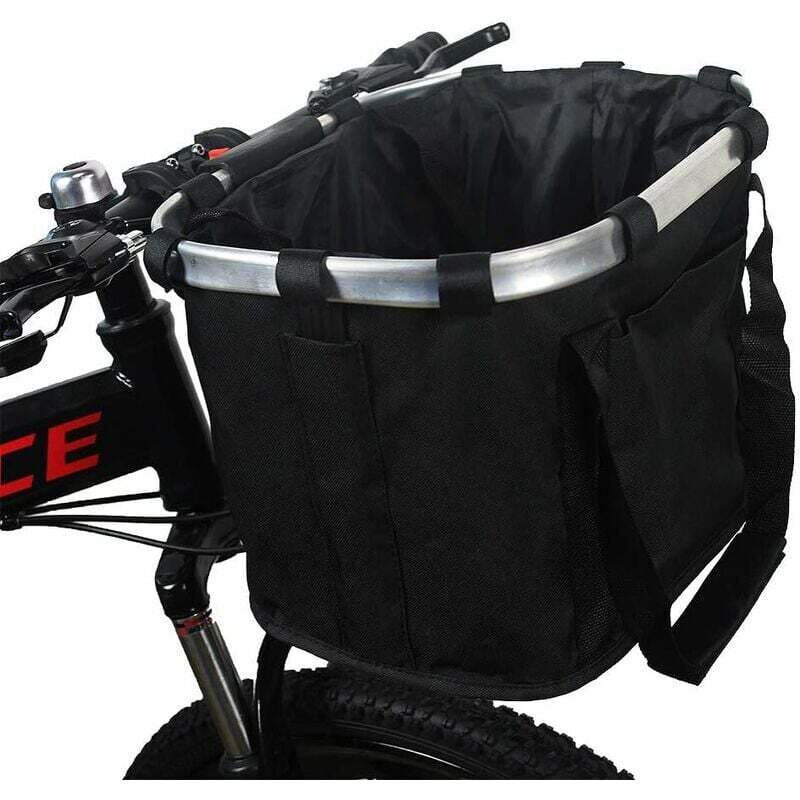 foto del prodotto kueatily cestino per bici, porta cani pieghevole, rimovibile, con manubrio per bicicletta regolabile, sgancio rapido, facile da installare dpzo