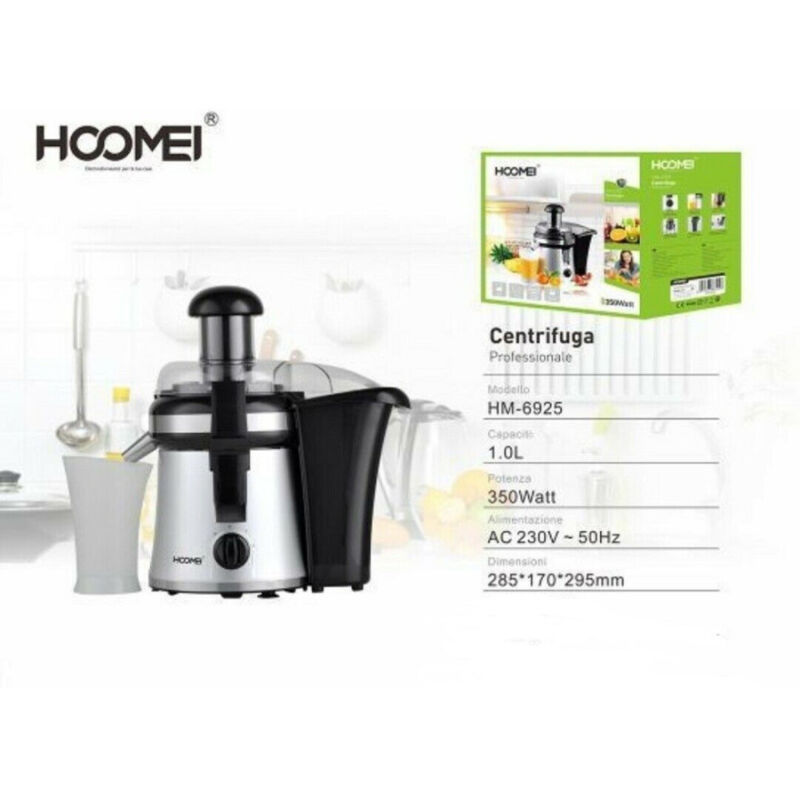 foto del prodotto trade shop traesio centrifuga elettrica professionale frutta verdura succhi 1lt 350w hoomei hm 6925 