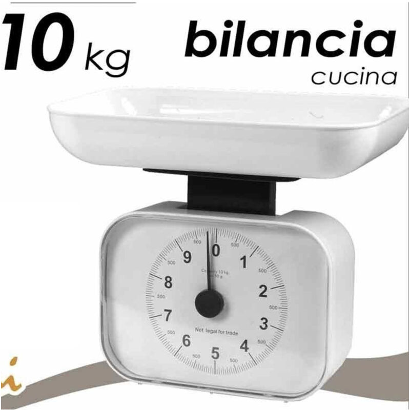 foto del prodotto trade shop traesio bilancia da cucina meccanica analogica rettangolare 10 kg colori assortiti 