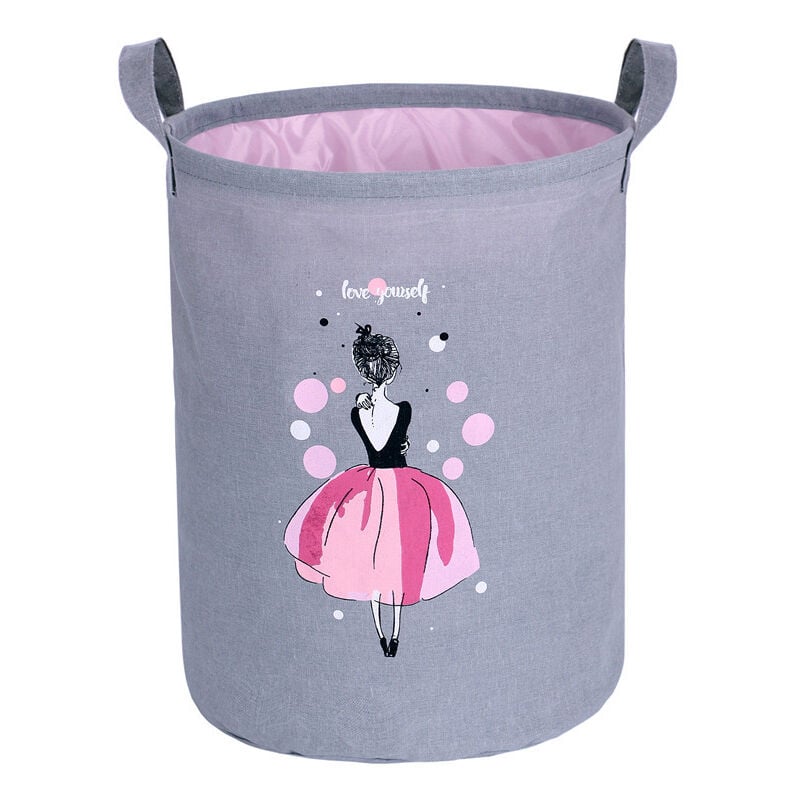 foto del prodotto borsa per il bucato pieghevole e impermeabile per bambini cesto portaoggetti per vestiti sporchi giocattoli per il bucato per bambini ballerina 