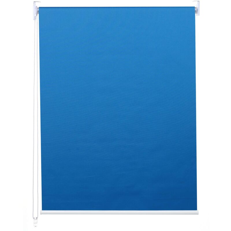 foto del prodotto tenda a rullo oscurante per finestra protezione solare con tirante laterale 90x230 cm blu opaco 040004486