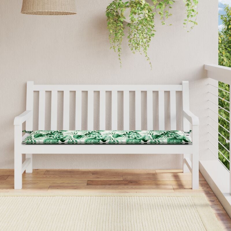 foto del prodotto cuscino da panchina da giardino con motivo a foglia 200x50x4 cm tessuto oxford vidaxl