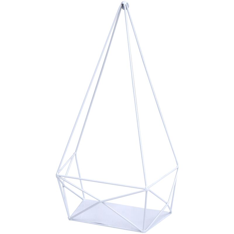 foto del prodotto mensola sospesa mensola decorativa in metallo bianco 44x23x11 cm 040008679