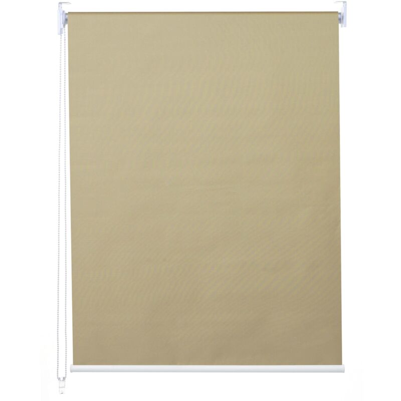 foto del prodotto tenda a rullo oscurante per finestra protezione solare con tirante laterale 80x160 cm beige opaco 040004554