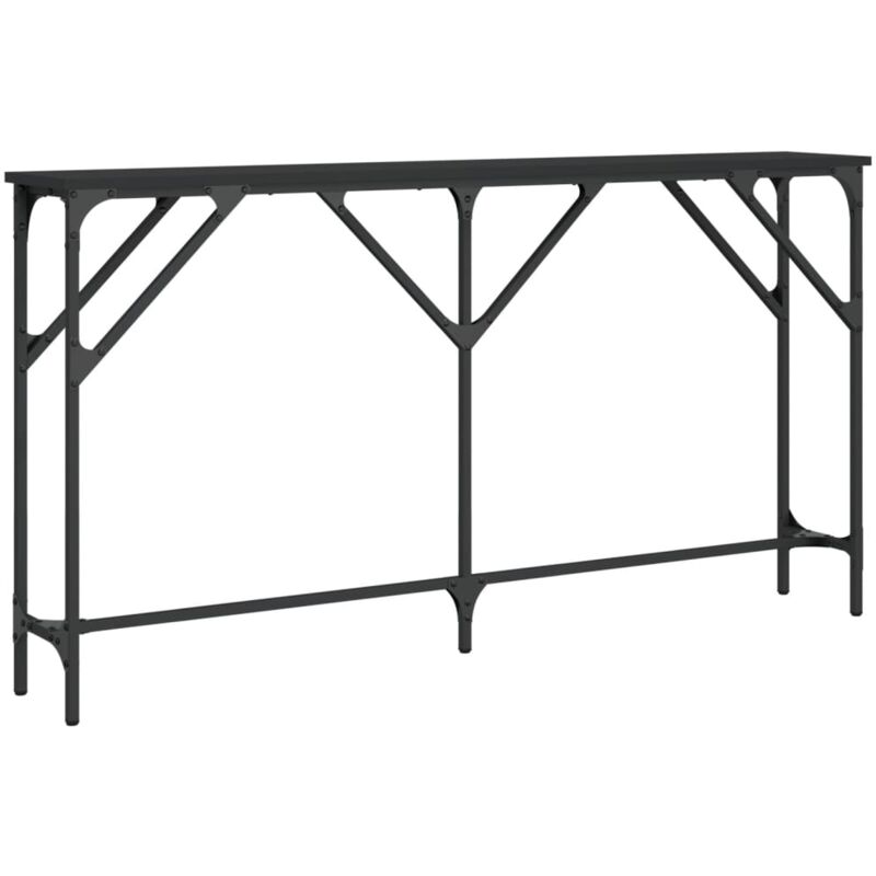 foto del prodotto consolle funzionale ed elegante 140 x 23 x 75 cm multistrato di legno nero e metallo dec032108