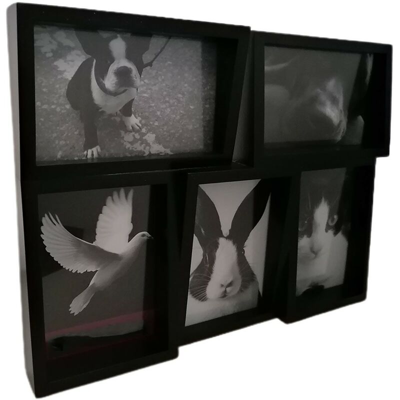 foto del prodotto cosedacasa portafoto collage da tavolo album cornice in legno per ritratti 10x15 moderno a 5 foto vintage bellissimo e particolare