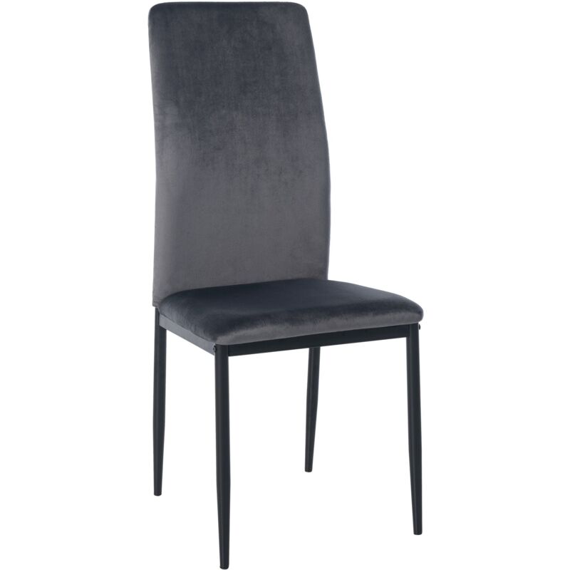 immagine 0 del prodotto sedia per sala da pranzo x1 design classico in velluto grigio base in metallo a quattro gambe nor 100002094