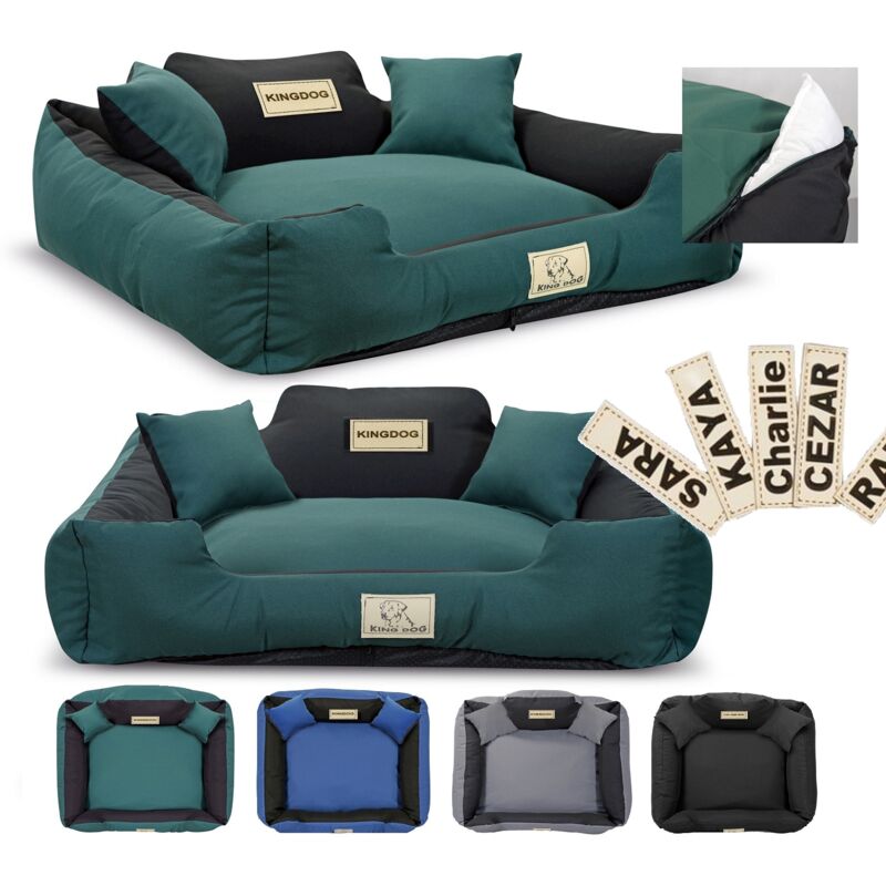foto del prodotto letto per cani box kingdog mm43 cm 75x65 personalizzato, staccabile, antiscivolo verde