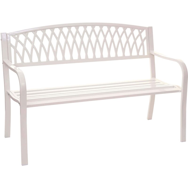 foto del prodotto panca da giardino 2 posti 87x127x58 cm in acciaio verniciato a polvere bianco 040001122