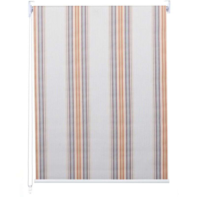foto del prodotto tenda a rullo oscurante per finestra protezione solare tenda a tirante laterale 70x230 cm opaco grigio marrone arancione 040004549
