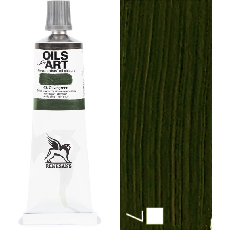 foto del prodotto pittura ad olio oli per arte artistico renesans oliva 60ml 43 verde oliva