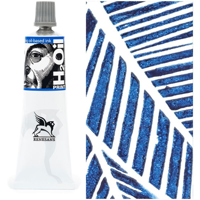 foto del prodotto pittura grafica h2oil linoleografia renesans blu 60ml 8 primary blue