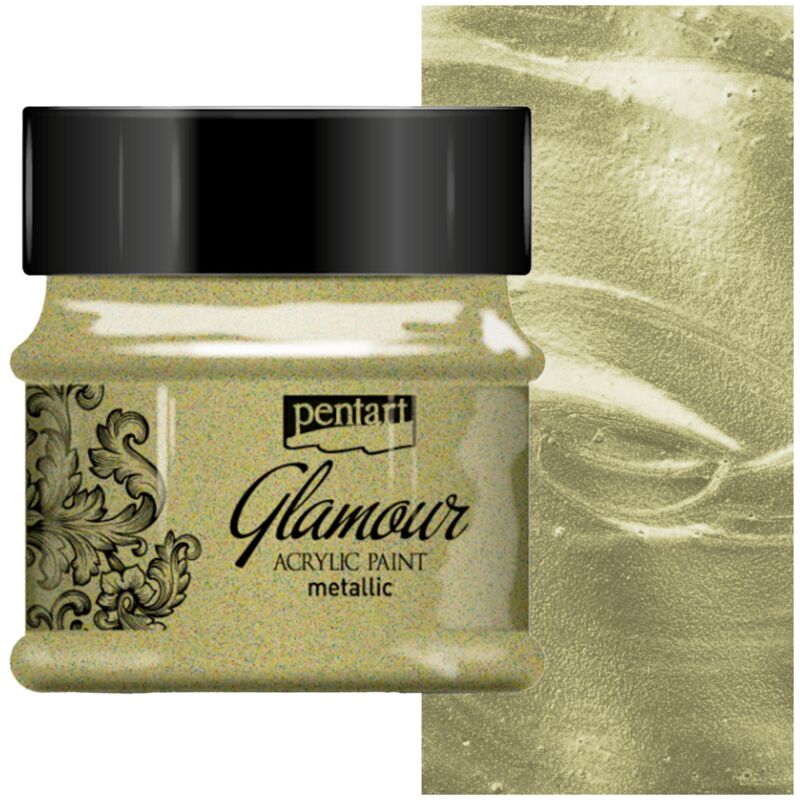 foto del prodotto vernice acrilica pentart glamour decoupage metallico 50ml antique gold