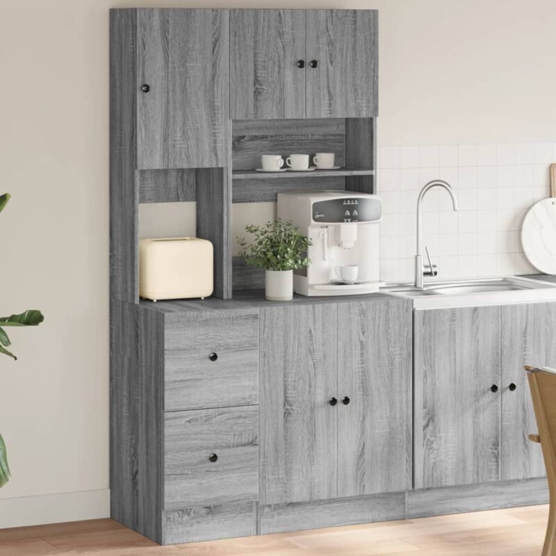 foto del prodotto vidaxl mobile da cucina grigio sonoma 95x50x180cm in legno multistrato