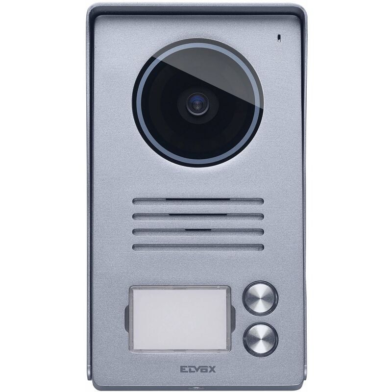foto del prodotto 40921.p2 targa esterna audio video in alluminio, per videocitofono vivavoce a colori lcd 7in con cornice parapioggia, 2 pulsanti, installazione a