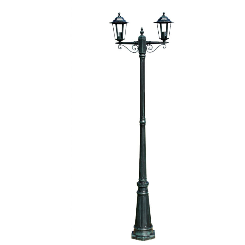foto del prodotto lampada da terra da esterno doppia verde 215 cm illuminazione decorativa
