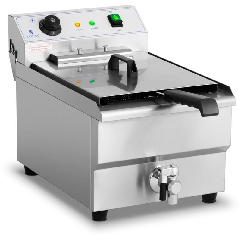 foto del prodotto friggitrice elettrica professionale da ristorante 16 litri 6.000 watt zona fredda con valvola di scarico