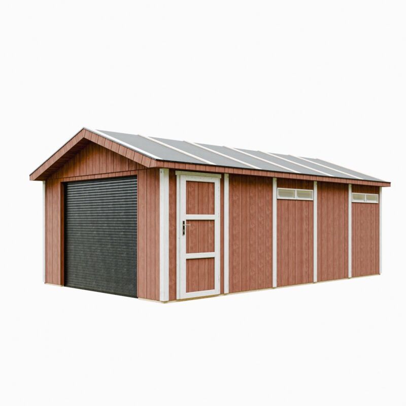 foto del prodotto timbela garage di qualit premium 21 m l378xl648 cm garage per auto, moto, biciclette, macchine da giardinaggio costruzione con pannelli lp