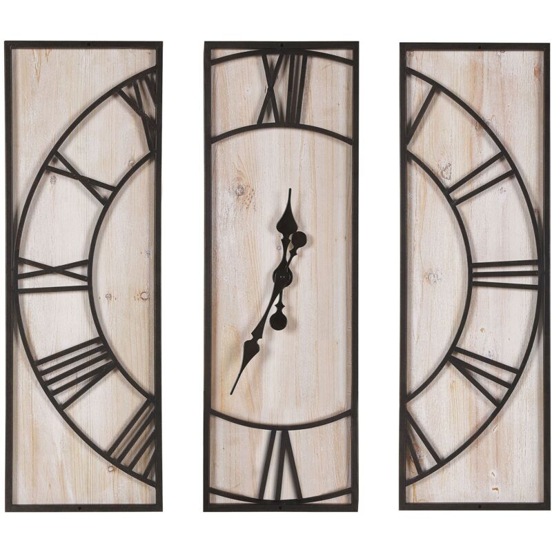 foto del prodotto beliani orologio da parete in legno chiaro 75 x 75 cm coatlan