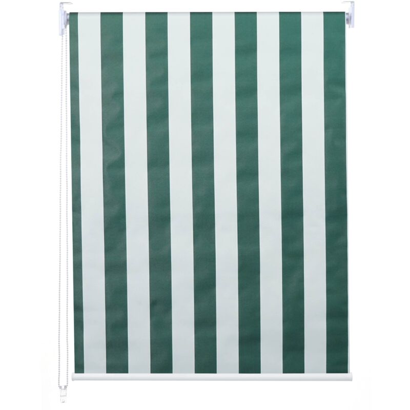 foto del prodotto tenda a rullo oscurante per finestra protezione solare con tirante laterale 80x230 cm verde opaco bianco 040004472