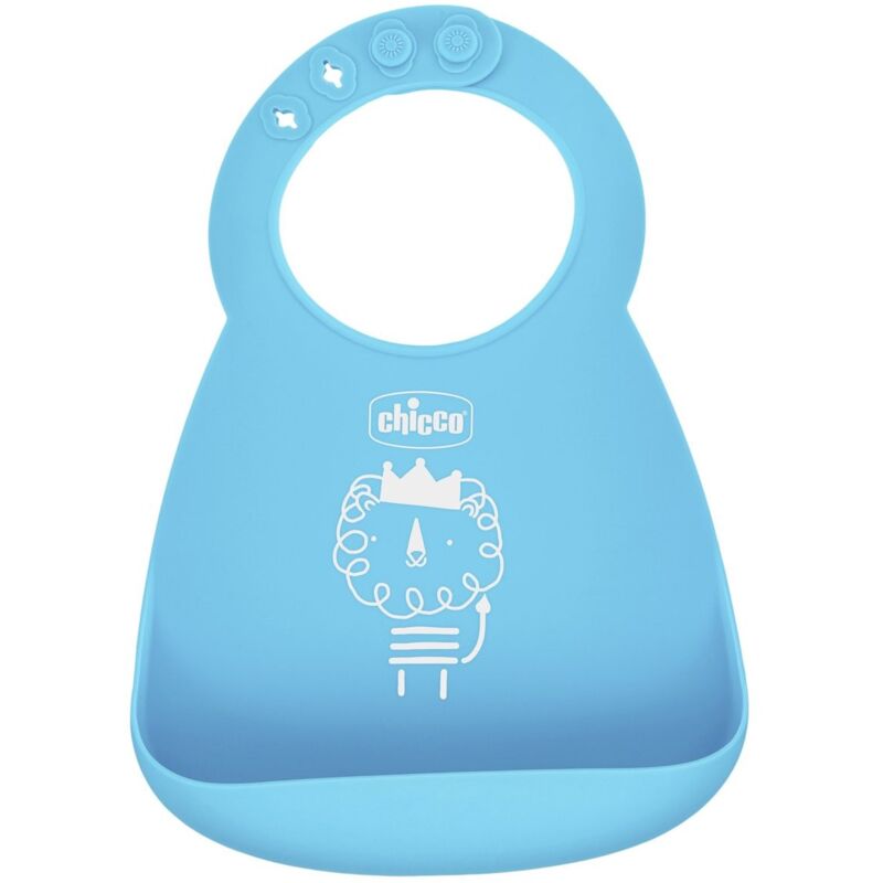 foto del prodotto chicco bavaglina silicone azzurro