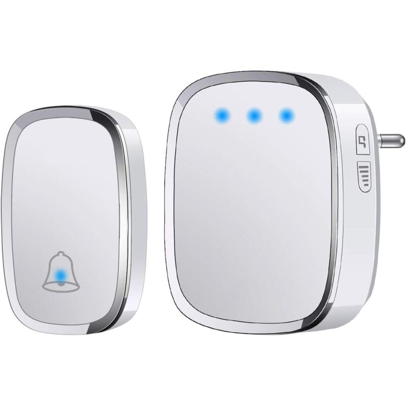 foto del prodotto gotrays campanello e campanello campanello senza fili per esterni impermeabile ip44, campanello da 300 metri, kit campanello con flash led