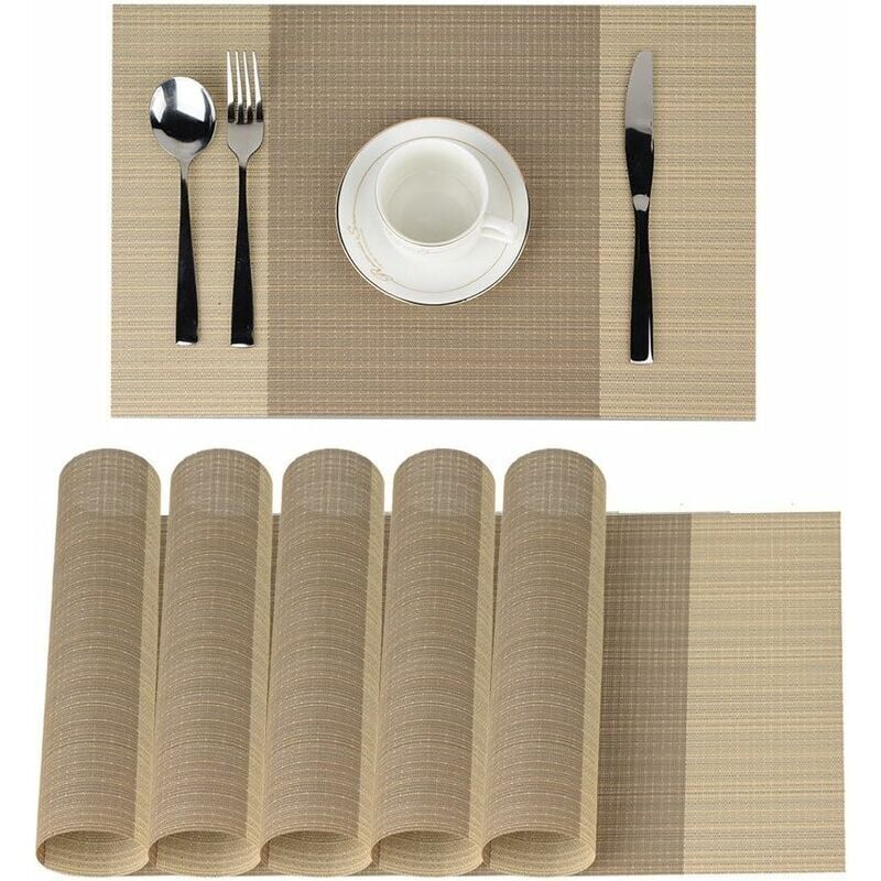 foto del prodotto snq tovagliette tovagliette tovagliette tovagliette antiscivolo lavabili pvc tovagliette 30 x 45 cm, resistenti al calore rigide antimacchia set da