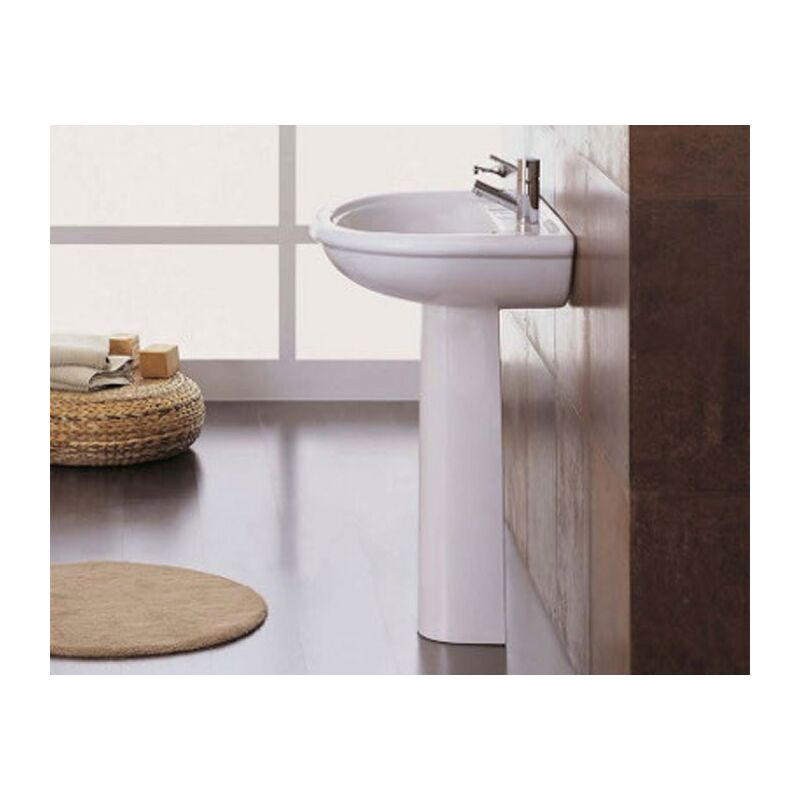 foto del prodotto colonna in ceramica per lavabi elios bianca di ceramica azzurra
