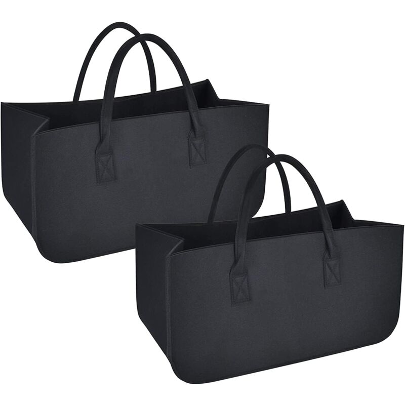 foto del prodotto bebusingoto borsa per il trasporto della legna da ardere, cestini per la legna da ardere da 2 pezzi, borsa per la legna da ardere, porta giornali,